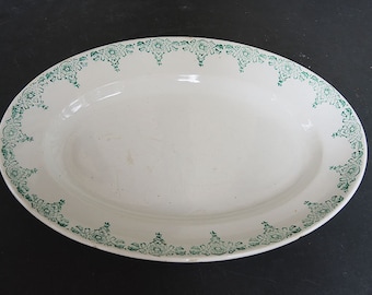 Antique French Oval DIGOIN Earthenware Dish