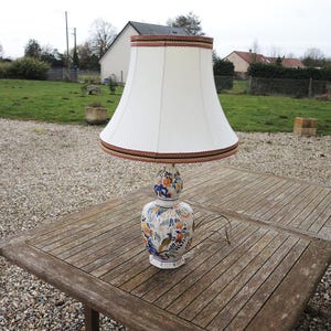 Vintage French Desvres-Style Earthenware Lamp Base