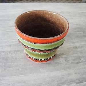 Vintage Green & Orange Planter