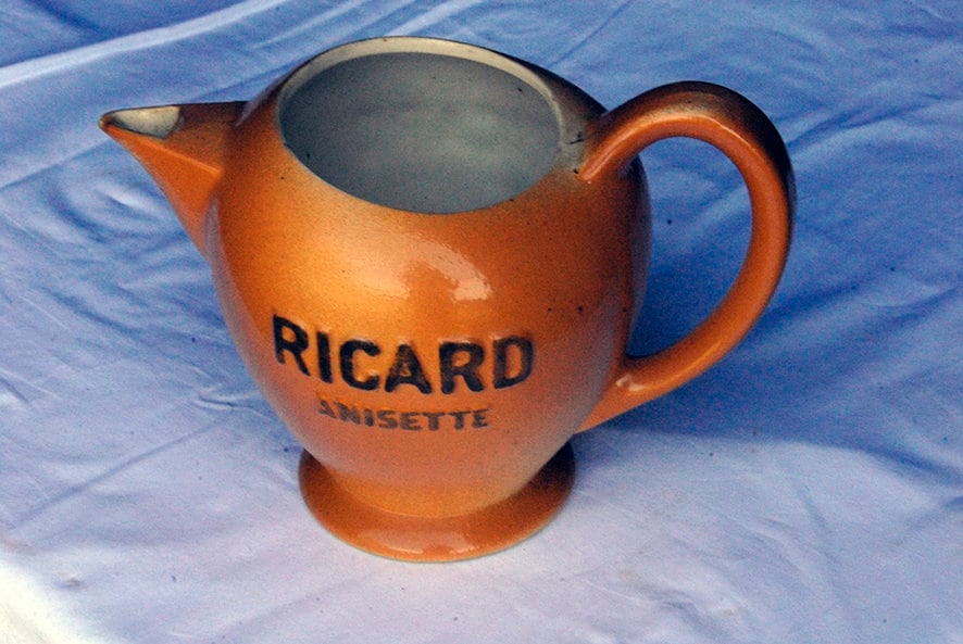 Antique French Earthenware Ricard Anisette Carafe/Pitcher
