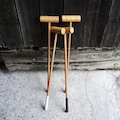 4 Vintage French Wooden Croquet Mallets