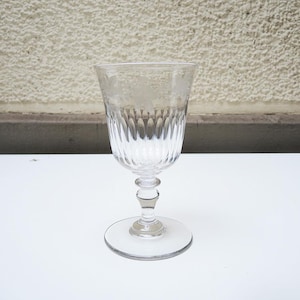 Antique French XL Stemmed Glass with Floral Decor