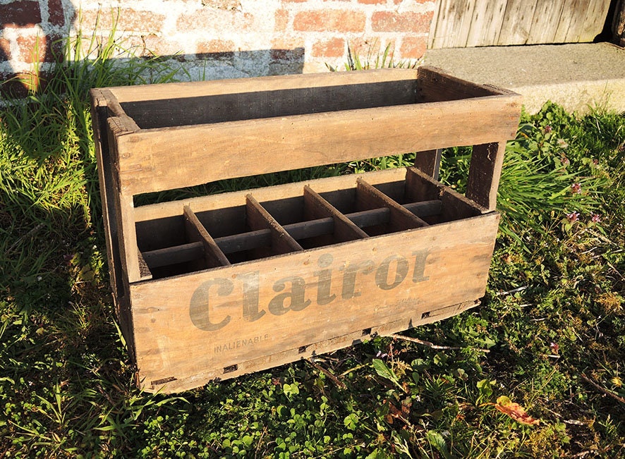Caisse Antique Français en Bois de 10 Bouteilles - Clairor
