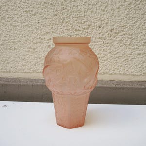Large Pink French Art Deco Vase