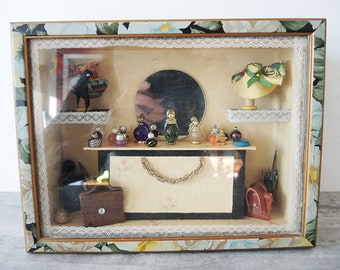 Diorama francés antiguo / Escena 3D en miniatura : Perfumería