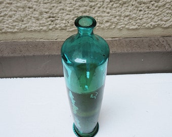 Antique French Blue Glass Bottle-Vase