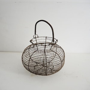 Vintage French Metal Egg Basket