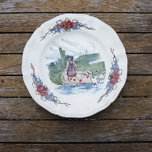 Piatto vintage in terracotta francese Sarreguemines Obernai