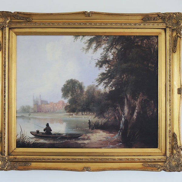 Italian Oil Painting - The Castle - Gilded Wood Frame - BARJ-BUZZONI Collection