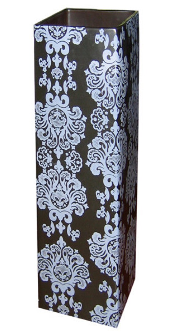 Small Black Porcelain Vase With Baroque Print