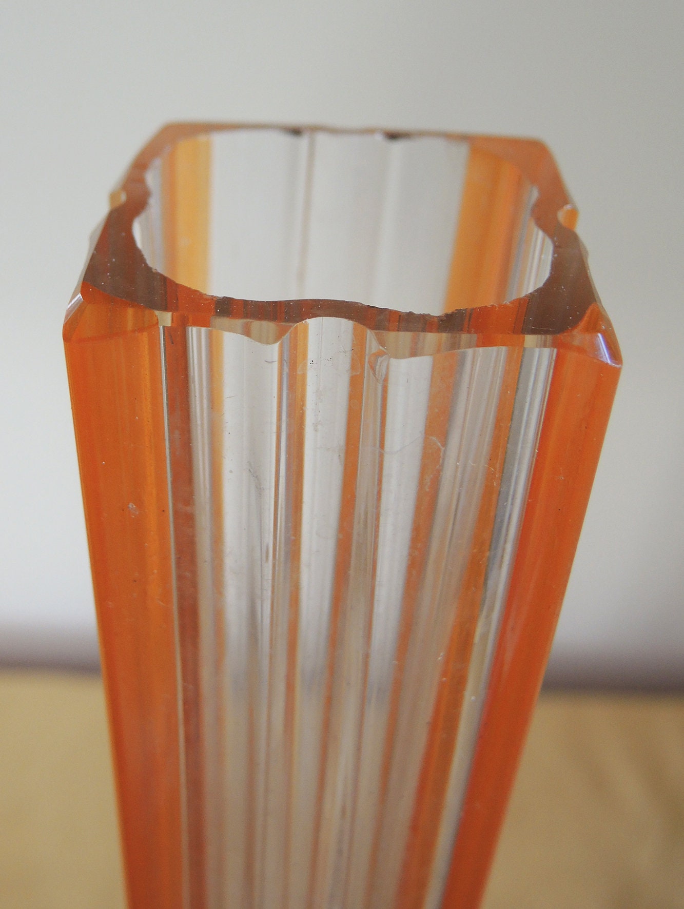 Antique French Art Deco Style Glass Vase Signed Le Verre Français