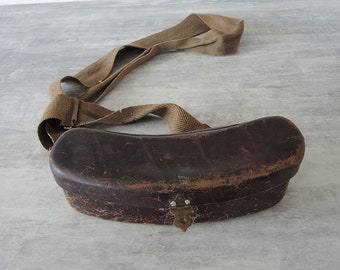 Cartucho/bolsa de cuero francés antiguo