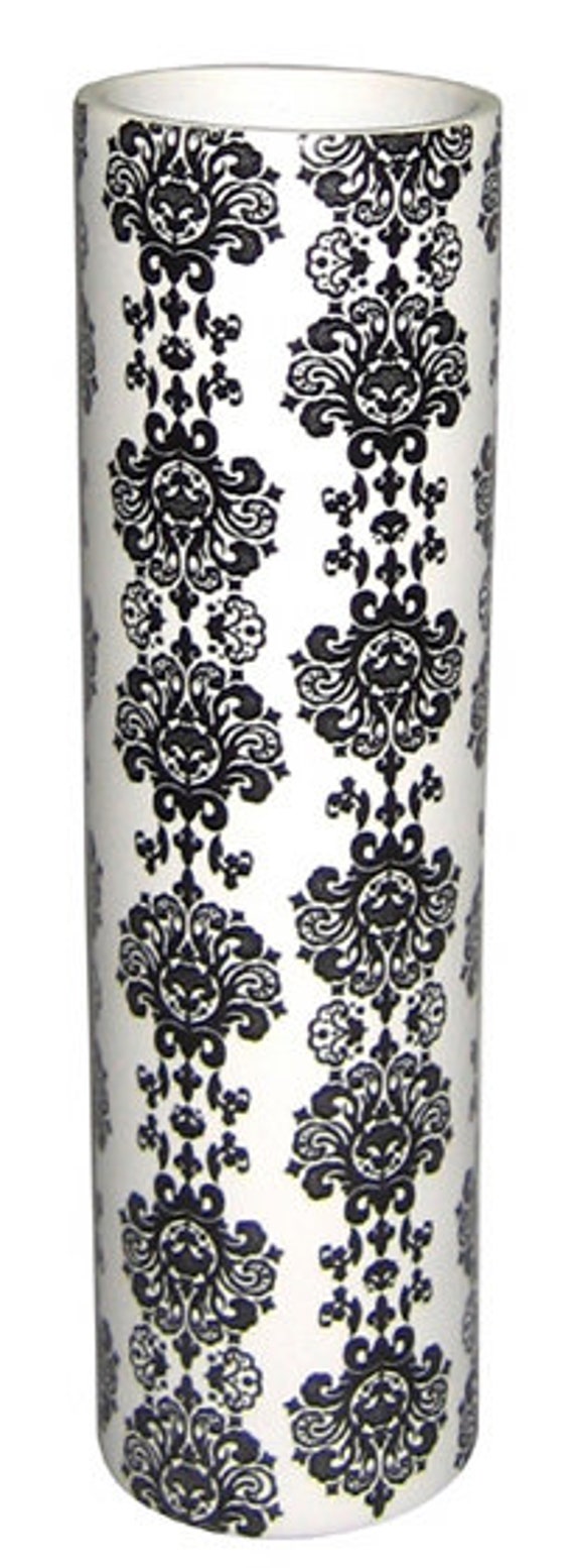 Large White Porcelain Vase With Baroque Print