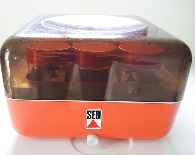 Antique French Orange SEB Yogurt Maker 12 Jars Etsy