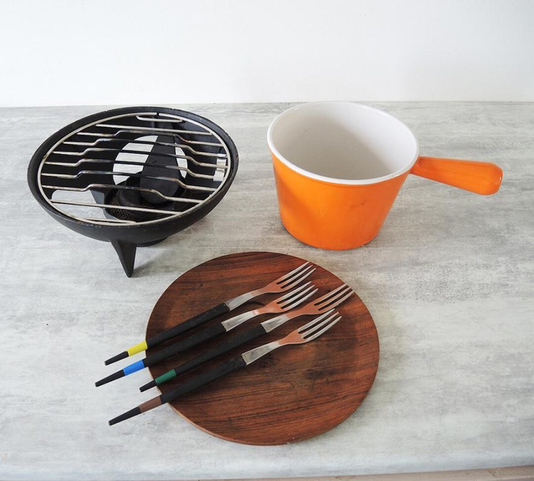 アンティークフレンチオレンジ ル・クルーゼ フォンデュセット - Etsy 日本
