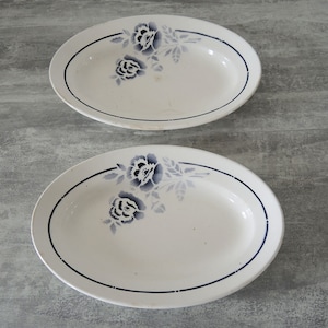 2 Antique French St Amand Ceramic Raviers - Model 216