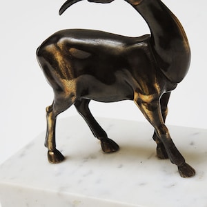 Antique Art Deco Marble Antelope Statuette