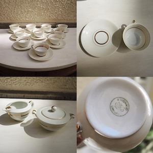 Vintage French A. Vignaud Porcelain Tea / Coffee Set