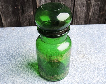 Tarro de boticario verde antiguo - Hecho en Bélgica