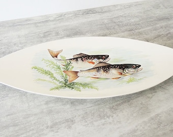 Antique French Large Salins Ceramic Fish Dish