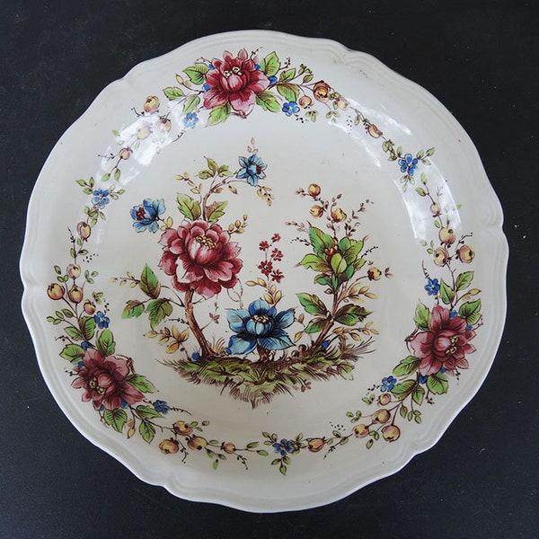 Antique French SARREGUEMINES Ceramic Bowl - Eden