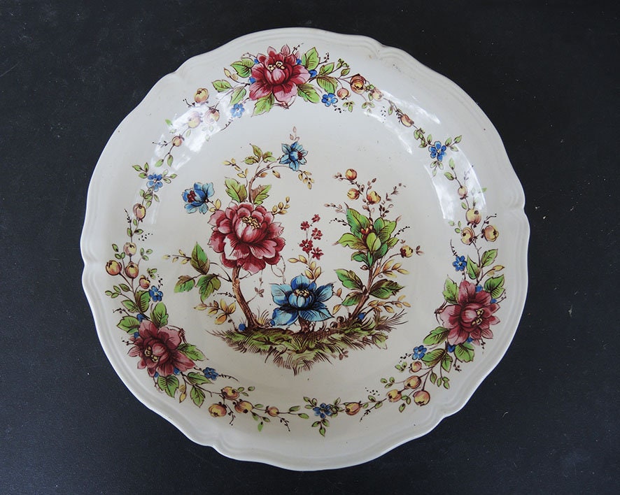 Antique French Sarreguemines Ceramic Bowl - Eden