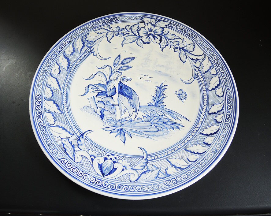 Antique Portuguese Hand Painted Earthenware Dish | Coimbra, Portugal