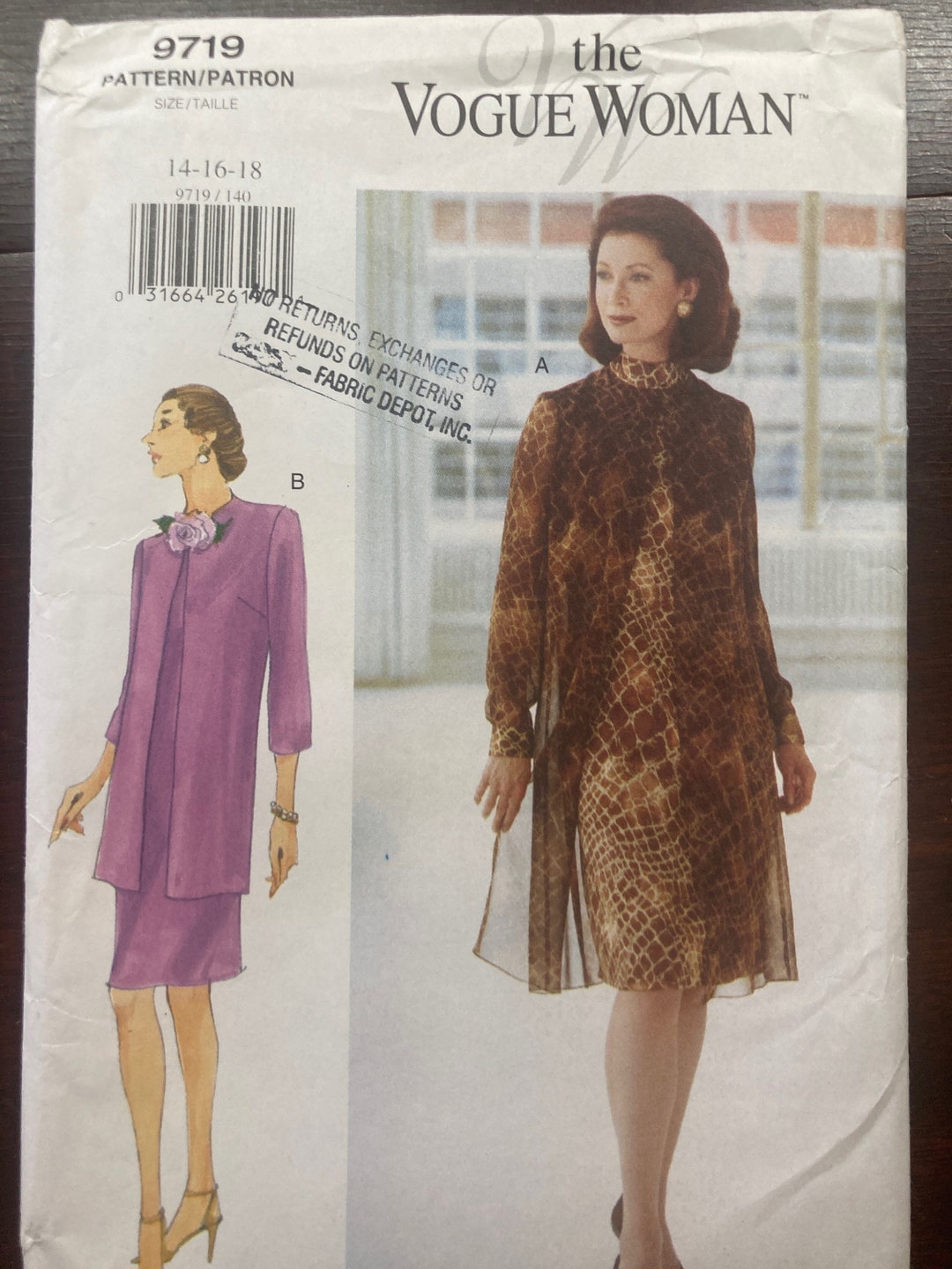 Vogue 9719. the Vogue Woman. Size 14-16-18. Uncut Pattern. - Etsy