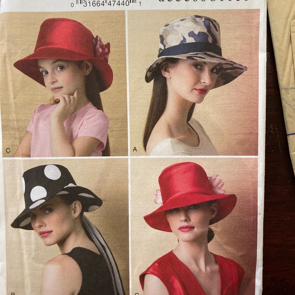 Vogue accessories V9308. Tafa. Hats. Uncut Pattern.