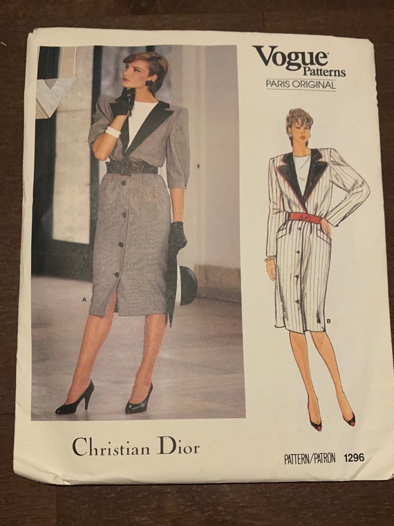 Vintage Vogue Christian Dior Pattern 1296 - Etsy