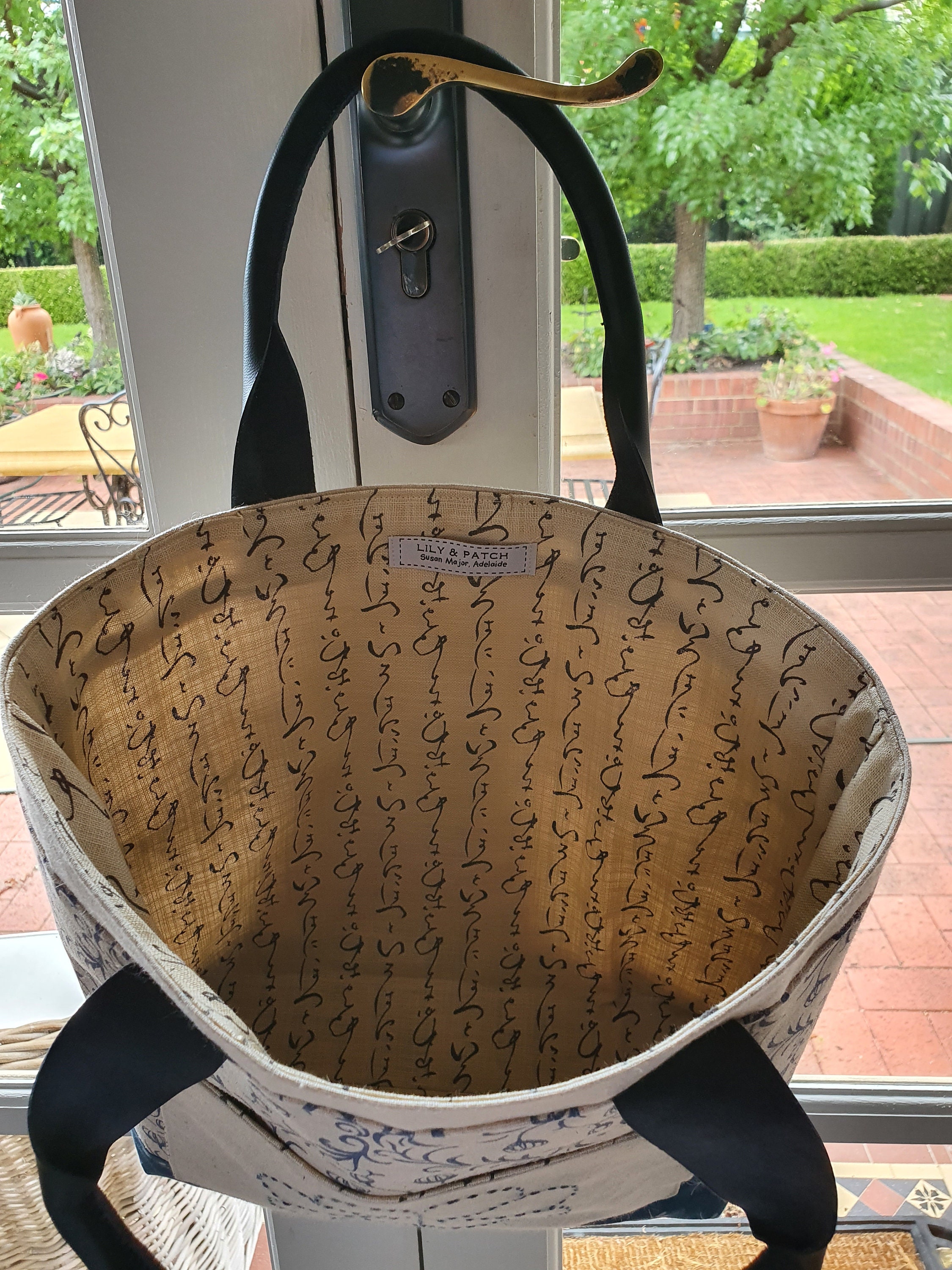 Bespoke Japanese Fabric Tote Bag With Shashiko Pocket Etsy Australia