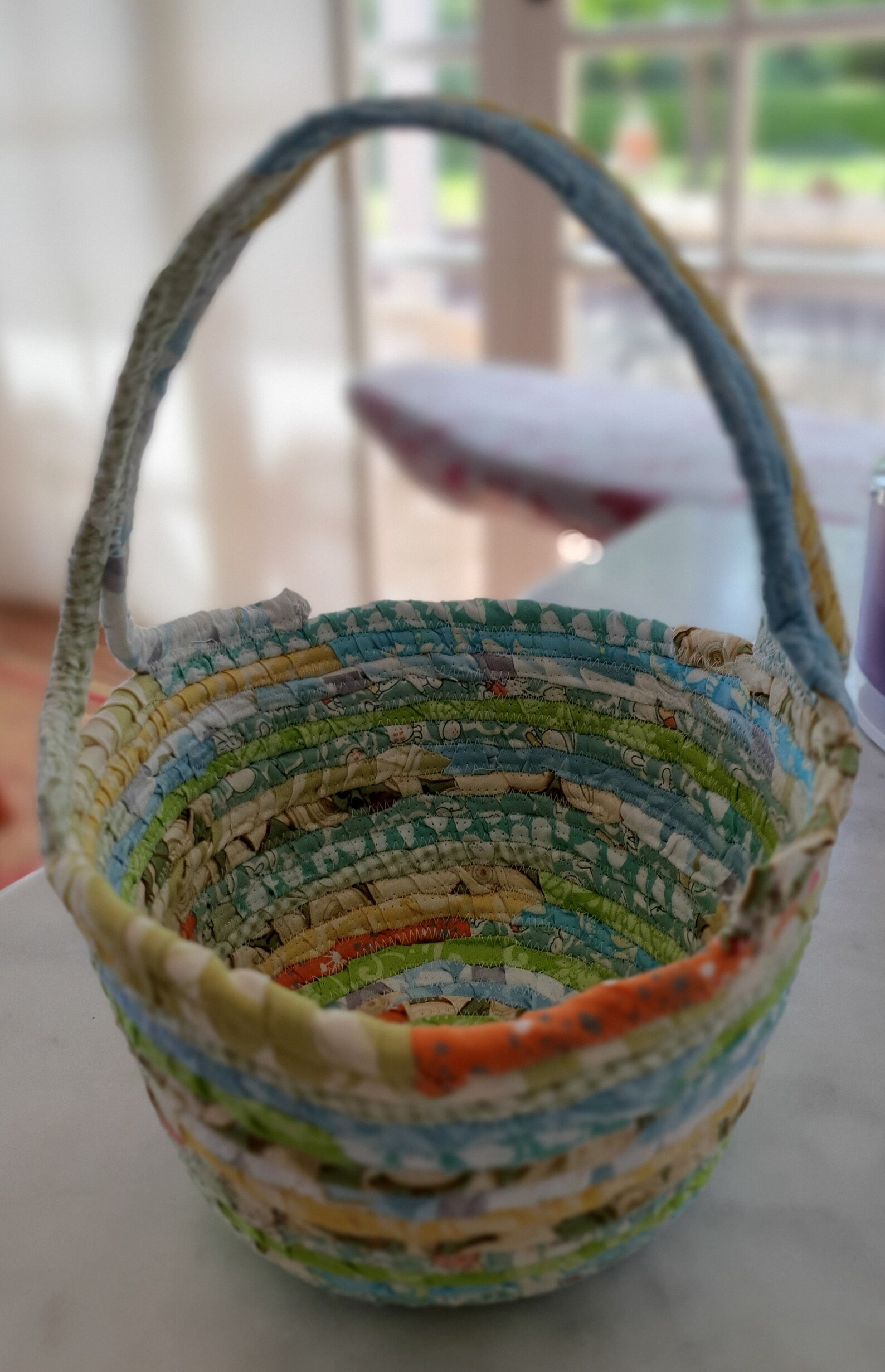 Fabric Covered Rope Basket Etsy