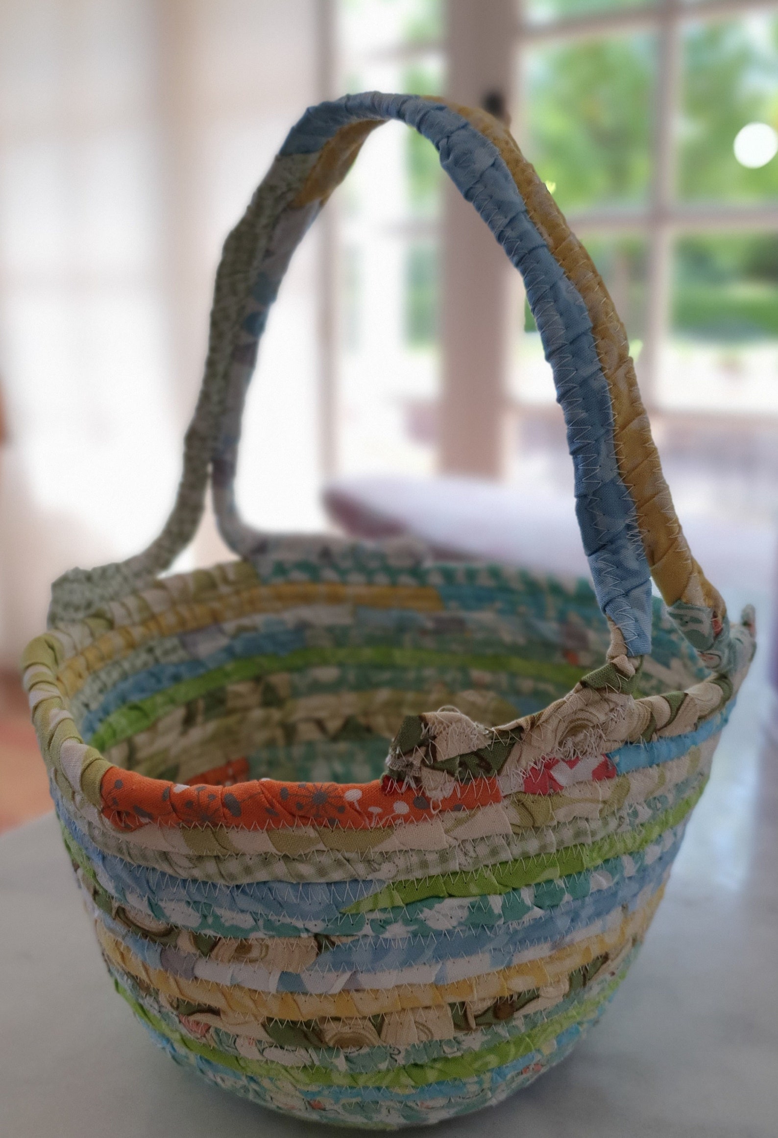 Fabric Covered Rope Basket Etsy