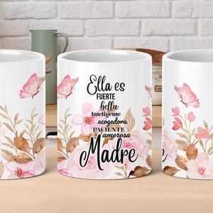 Envoltura para taza del Día de la Madre en español de 11 oz y 15 oz PNG / Envoltura linda para taza del Día de la Madre en español / Envoltura para taza de mamá /