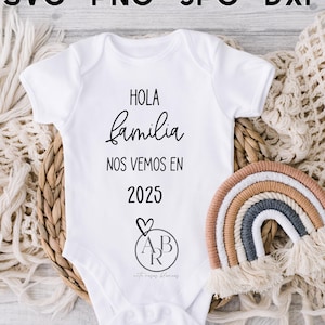 Hola Familia Nos Vemos en 2025 svg | Espagnol png | Anuncio de Embarazo svg | Nuevo Bebe 2025 png | Svg espagnol | Embarazo png |