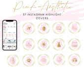 37 Pink and Gold Aesthetic Instagram Highlight Covers | Pink Instagram Highlight Covers | Covers for Bloggers |