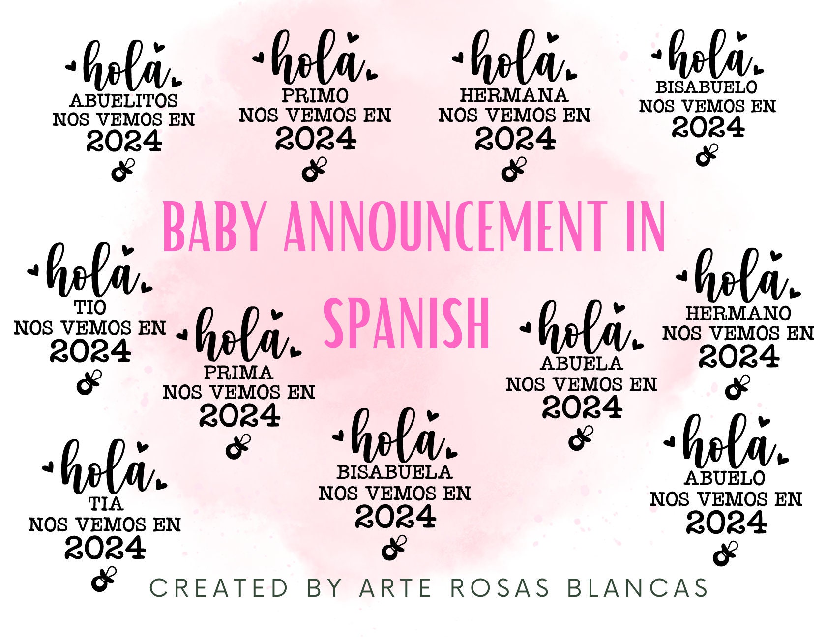 Sorpresa Vas a Ser Tia svg digital downland Baby Announcement in Spanish .  png Anuncio de Embarazo en espanol svg cut files pregnancy