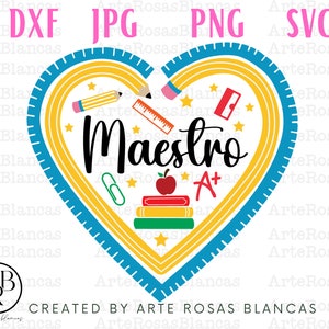 Maestro svg | Spanish Teacher svg | Vectores de Maestro en Espanol | Profesor svg | Maestro png | Dia de Los Maestros svg en Espanol |