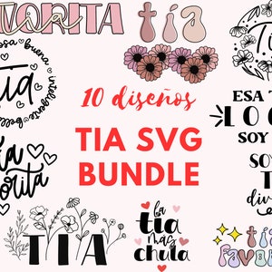 Paquete Tia svg / Paquete svg español / Paquete svg Tia Favorita / Paquete mejor Tia del Mundo svg / FamiliaVectores en Español