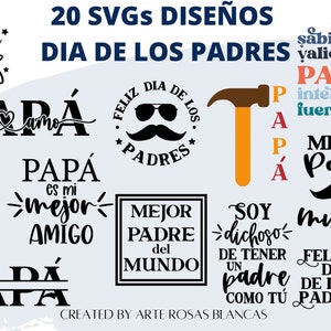 Pacote SVG Feliz Dia de los Padres | Pacote SVG espanhol | Padres svg | Pacote SVG em espanhol | Dia dos Padres svg