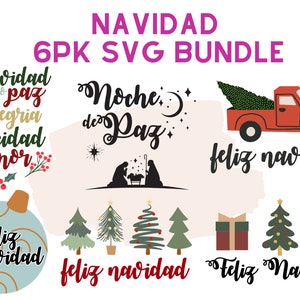 Navidad SVG Bundle | Spanish Christmas SVG Bundle | SVG en espanol | Vector de Navidad | Feliz Navidad svg | Spanish Christmas png |