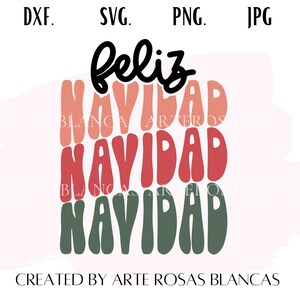 Feliz Navidad svg | Spanish svg | Spanish Retro Christmas svg | Navidad svg | Spanish Holiday svg