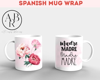 Etiqueta para taza del Día de la Madre en español de 11 oz y 15 oz PNG / Etiqueta para taza del Día de la Madre en español linda / Etiqueta para taza de mamá /