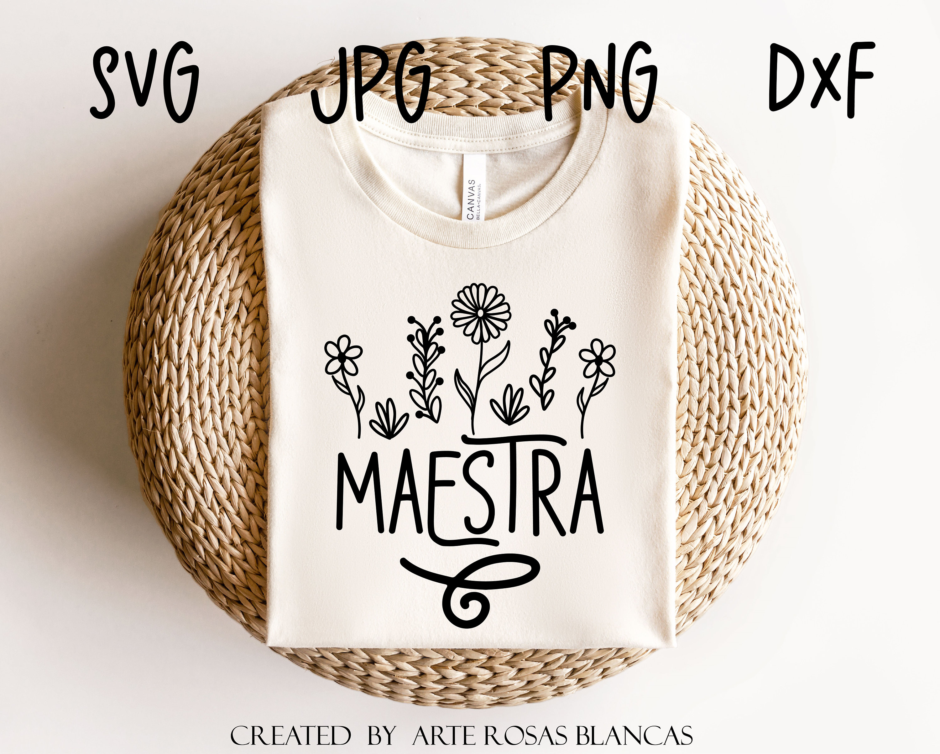Maestra svg | Maestra Wildflowers svg | Spanish svg | Spanish Teacher svg | Profesora svg | Maestra Flores svg