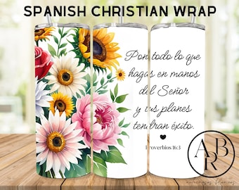 Spaanse bijbel motiverende citaten 20oz magere beker wrap | PNG | Spaanse omslagdoek, png | Sublimatieontwerpen voor bekers | Spaans png