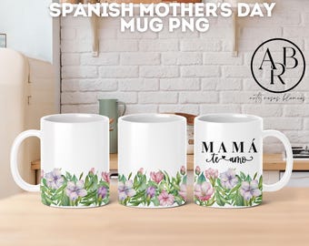Etiqueta para taza del Día de la Madre en español / Etiqueta para tazas de 11 oz y 15 oz en español / Etiqueta para taza con frases latinas para mamás / Taza "Mamá te amo"