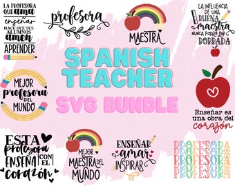 Paquete SVG de profesor de español / Paquete SVG de español / SVG de español / Paquete PNG de español / Paquete de svg de profesor /