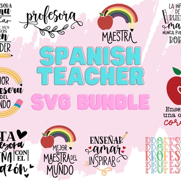 Spanish Teacher SVG Bundle | Spanish SVG Bundle | Spanish svg | Spanish PNG Bundle | Teacher svg bundle |