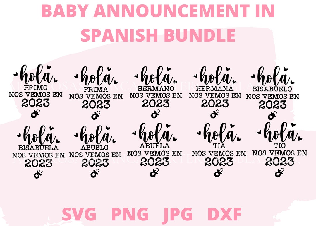 Baby Announcement Svg Spanish Pregnancy Announcement in Spanish Svg