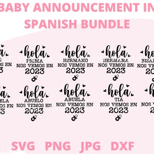 Baby Announcement svg Spanish | Pregnancy Announcement in Spanish svg | Spanish SVG Bundle | Spanish Pregnancy svg Bundle | Onesie svg